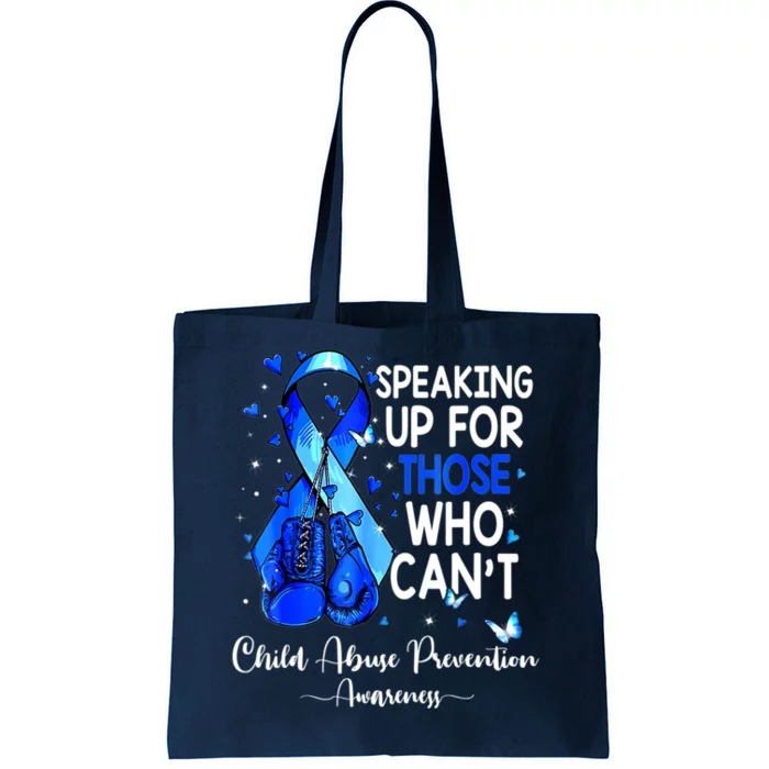 Boxing Gloves Blue Ribbon Child Abuse Prevention Awareness Tote Bag