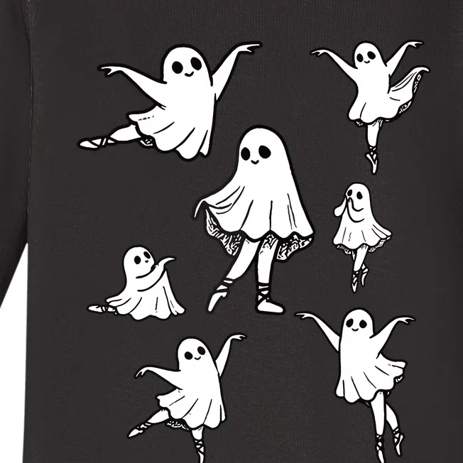 Ballet Ghost Ballet Dancer Spooky Dance Teacher Halloween Baby Long Sleeve Bodysuit