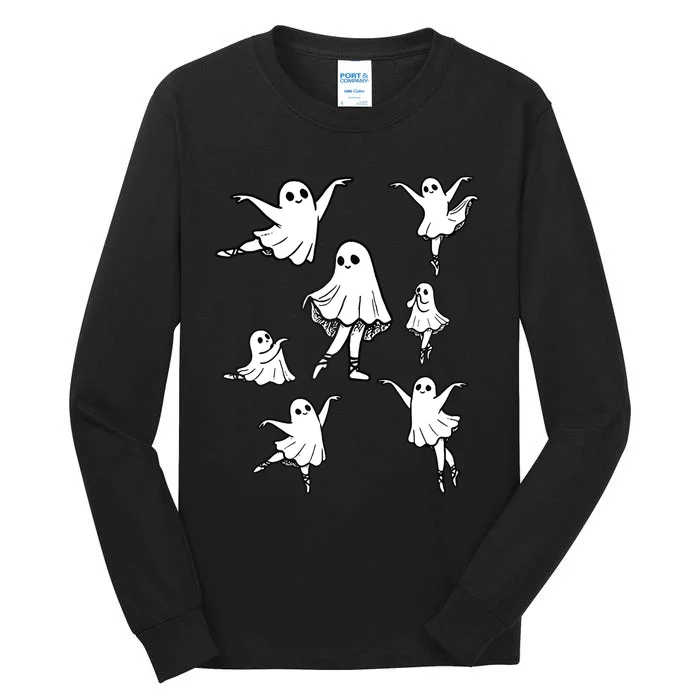 Ballet Ghost Ballet Dancer Spooky Dance Teacher Halloween Tall Long Sleeve T-Shirt