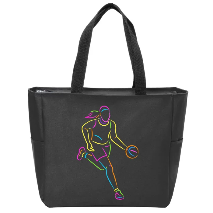 Basketball Girl Bball Women Basketball Zip Tote Bag