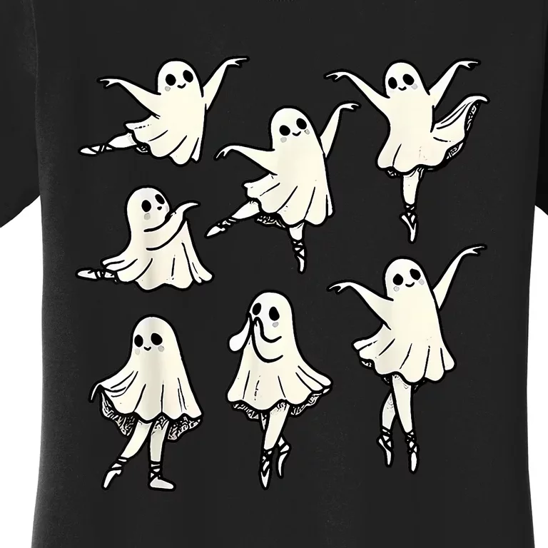 Ballet Ghost Ballet Dancer Spooky Dance Teacher Halloween Women's T-Shirt