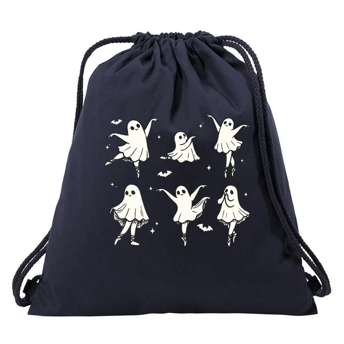 Ballet Ghost Ballet Dancer Spooky Dance Halloween Drawstring Bag