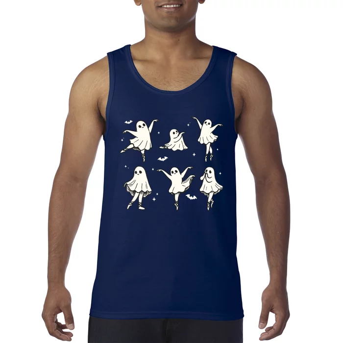 Ballet Ghost Ballet Dancer Spooky Dance Halloween Tank Top