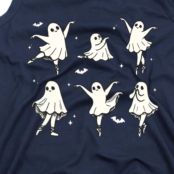 Ballet Ghost Ballet Dancer Spooky Dance Halloween Tank Top