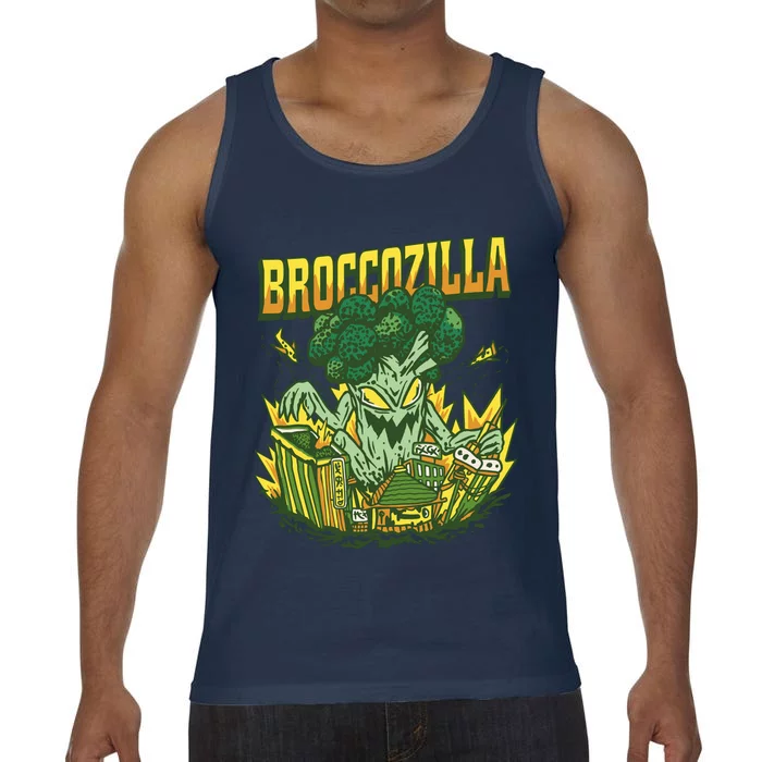 Broccozilla Giant Broccoli Attacking City Comfort Colors® Tank Top