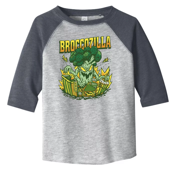 Broccozilla Giant Broccoli Attacking City Toddler Fine Jersey T-Shirt