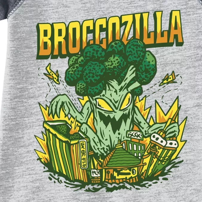 Broccozilla Giant Broccoli Attacking City Infant Baby Jersey Bodysuit