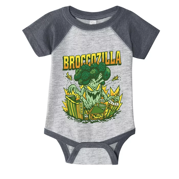 Broccozilla Giant Broccoli Attacking City Infant Baby Jersey Bodysuit