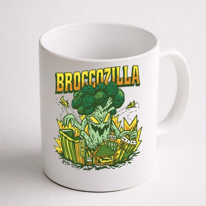 Broccozilla Giant Broccoli Attacking City Front & Back Coffee Mug