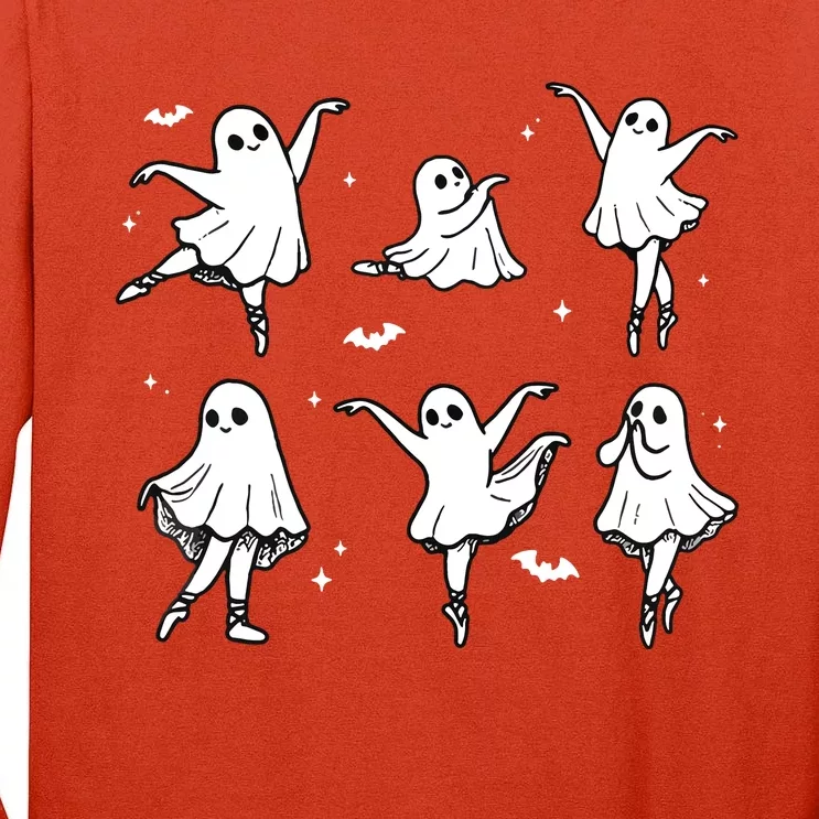 Ballet Ghost Ballet Dancer Spooky Dance Halloween Tall Long Sleeve T-Shirt