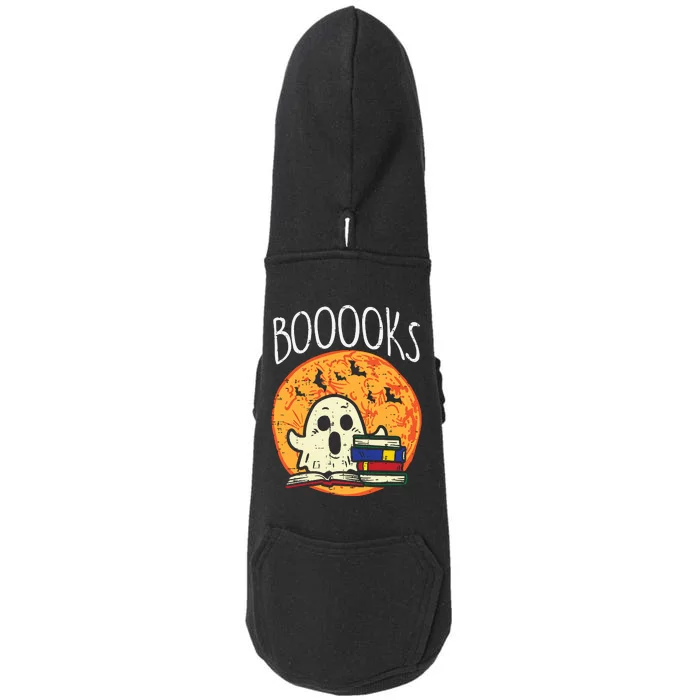 Books Ghost Boooks Halloween Reading Librarian Teacher Book Doggie 3-End Fleece Hoodie