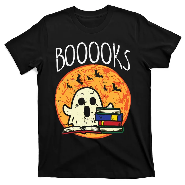 Books Ghost Boooks Halloween Reading Librarian Teacher Book T-Shirt