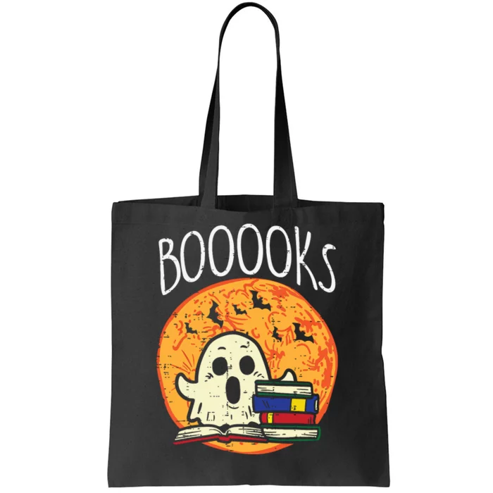 Books Ghost Boooks Halloween Reading Librarian Teacher Book Tote Bag