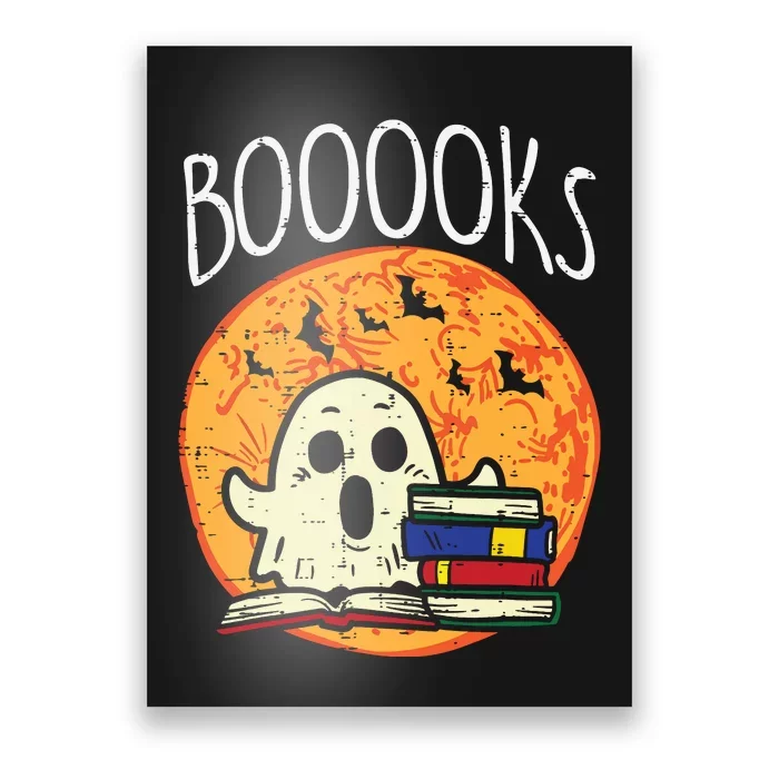 Books Ghost Boooks Halloween Reading Librarian Teacher Book Poster