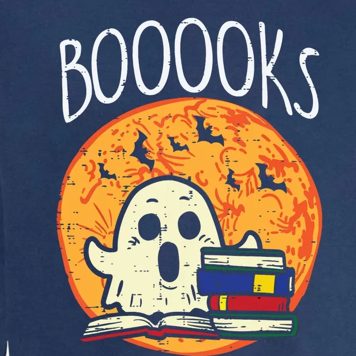 Books Ghost Boooks Halloween Reading Librarian Teacher Book Garment-Dyed Sweatshirt