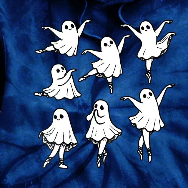 Ballet Ghost Ballet Dancer Spooky Dance Teacher Halloween Tie Dye Hoodie