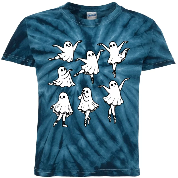 Ballet Ghost Ballet Dancer Spooky Dance Teacher Halloween Kids Tie-Dye T-Shirt