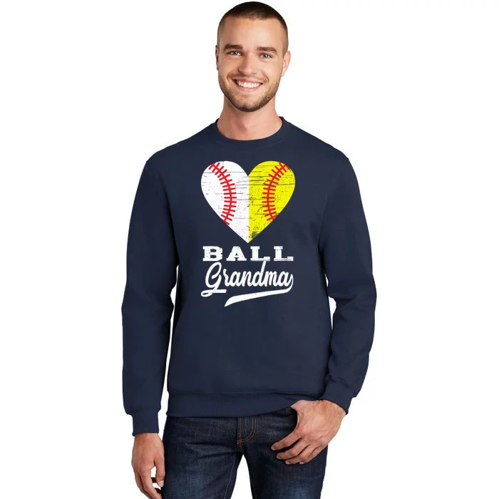 Ball Grandma Baseball Softball Heart Sport Lover Funny Gifts Sweatshirt