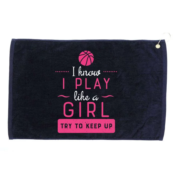 Basketball -Girl Basketball Gift- Play Like a Girl Grommeted Golf Towel