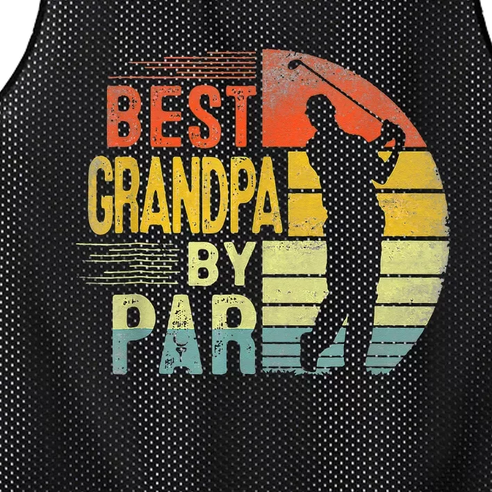 Best Grandpa By Par Daddy Fathers Day Gift Golf Lover Golfer Mesh Reversible Basketball Jersey Tank