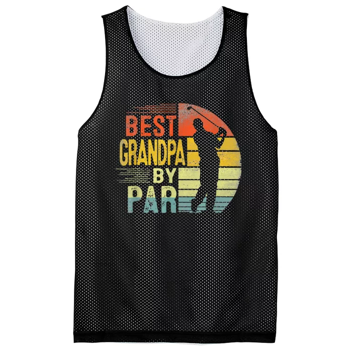 Best Grandpa By Par Daddy Fathers Day Gift Golf Lover Golfer Mesh Reversible Basketball Jersey Tank