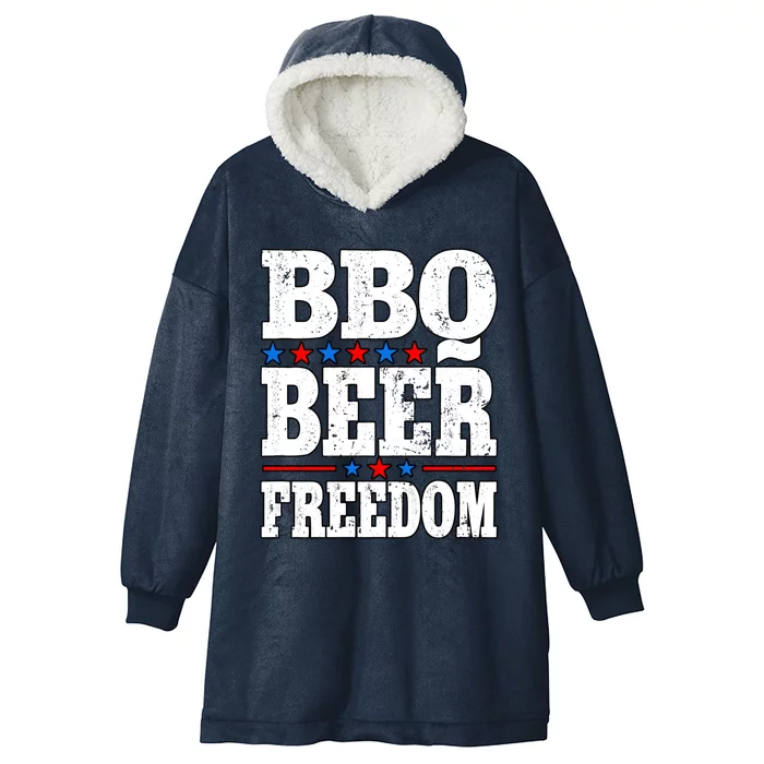 Barbecue Grill Bbq Beer Freedom Gift Hooded Wearable Blanket