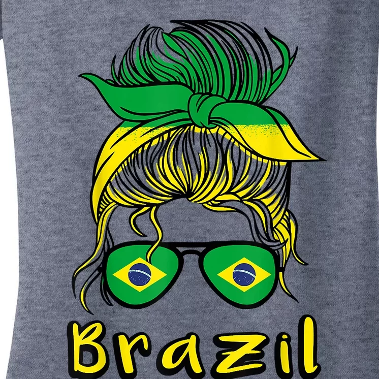 Brazilian Girl Brazil Girls Football Brasil Brazilian Women's V-Neck T-Shirt