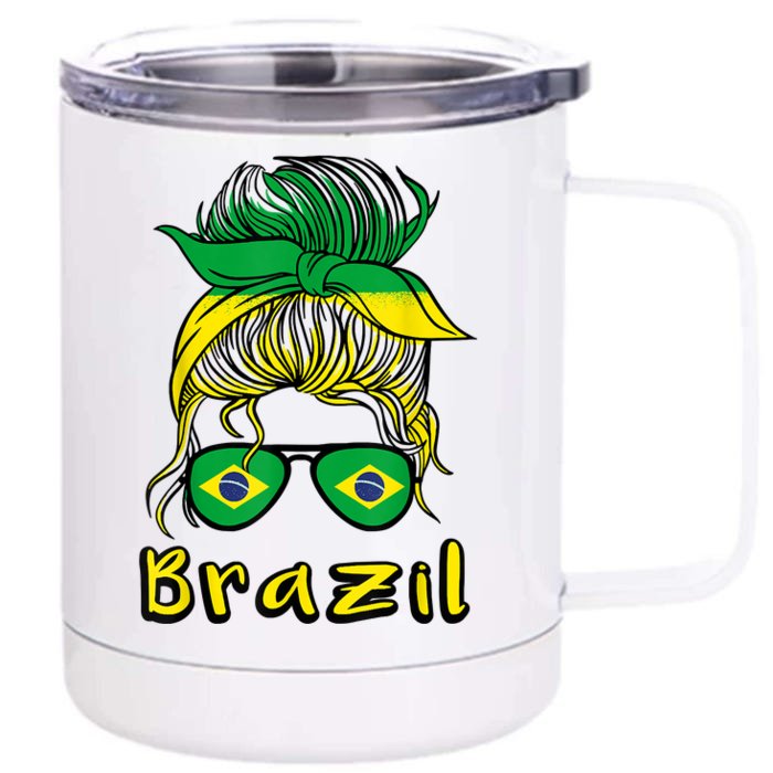 Brazilian Girl Brazil Girls Football Brasil Brazilian Front & Back 12oz Stainless Steel Tumbler Cup