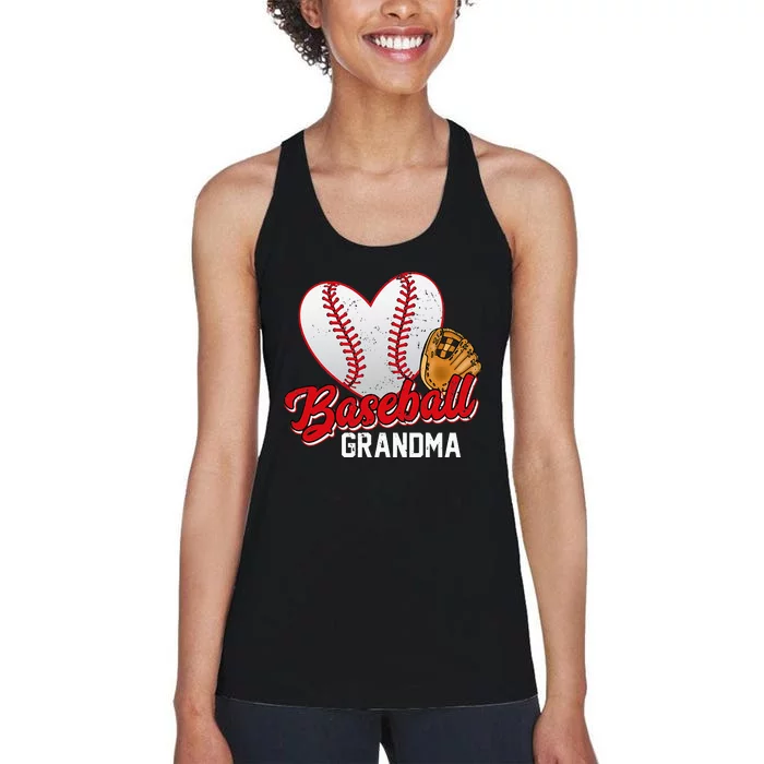 Baseball Grandma Baseball Lovers Mothers Day Gifts Women Women's Racerback Tank