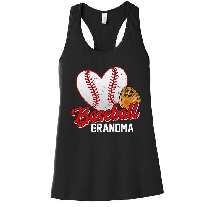 Baseball Grandma Baseball Lovers Mothers Day Gifts Women Women's Racerback Tank