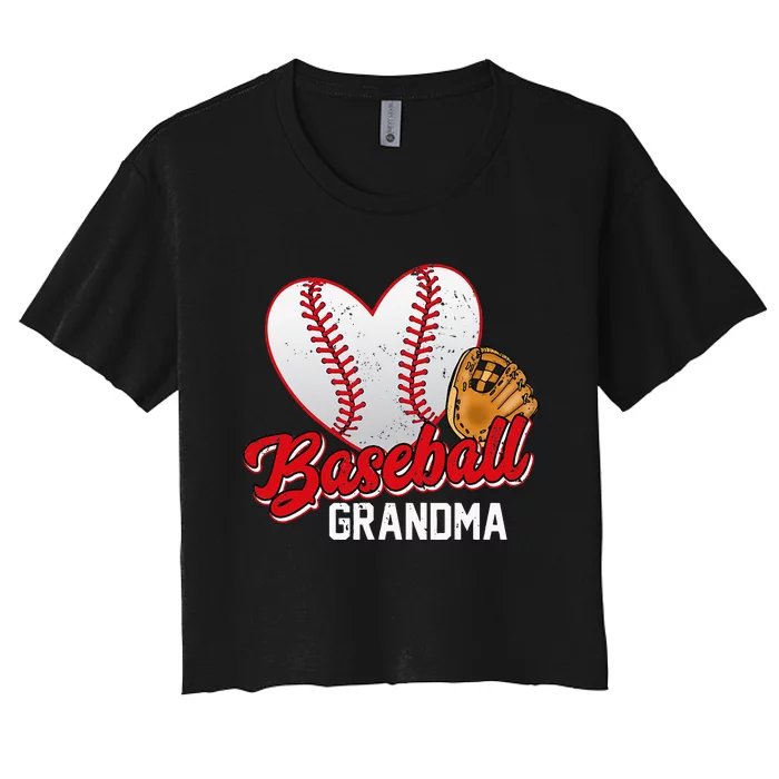 Baseball Grandma Baseball Lovers Mothers Day Gifts Women Women's Crop Top Tee