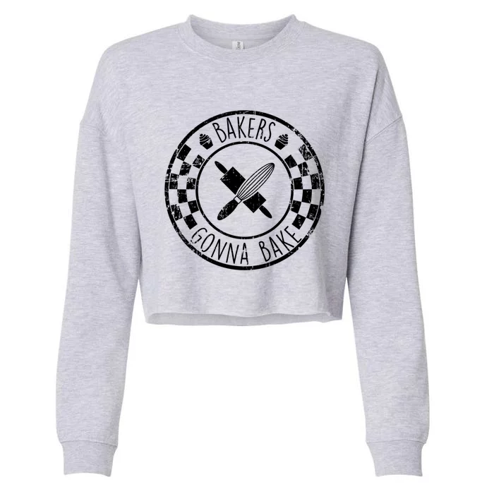 Bakers Gonna Bake Distressed Gift Cropped Pullover Crew