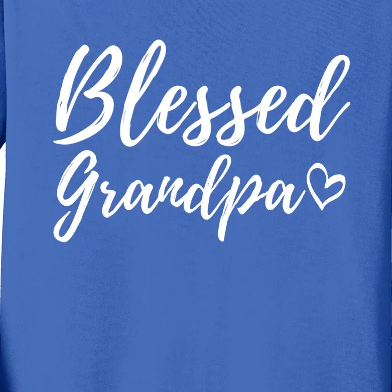 Blessed Grandpa Cute Gift Christmas Gift Grandpa Family Matching Meaningful Gift Kids Long Sleeve Shirt