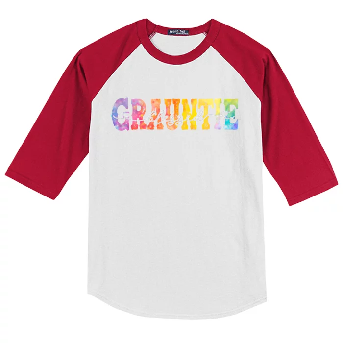 Blessed Grauntie Cute Colorful Hearts Aunt Gift Kids Colorblock Raglan Jersey