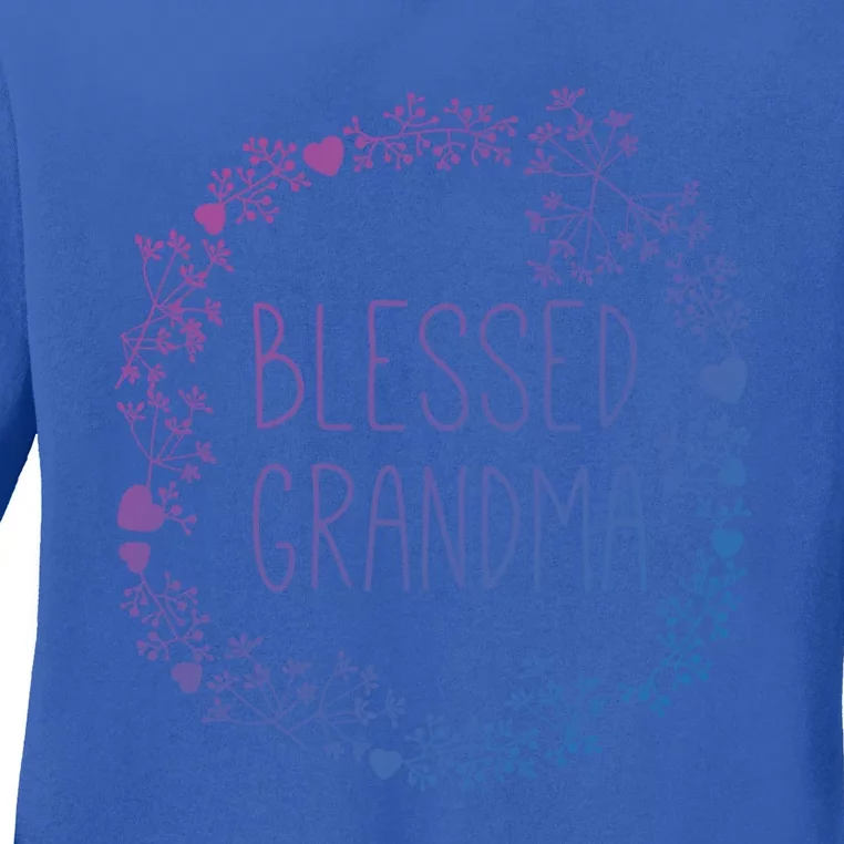 Blessed Grandma Christian Religious Funny Gift Best Grammy Ever Funny Gift Ladies Long Sleeve Shirt