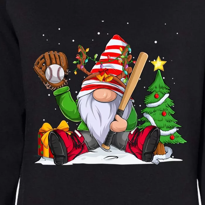 Baseball Gnome Christmas Winter Season Catcher Pitcher Funny Gift Womens California Wash Sweatshirt