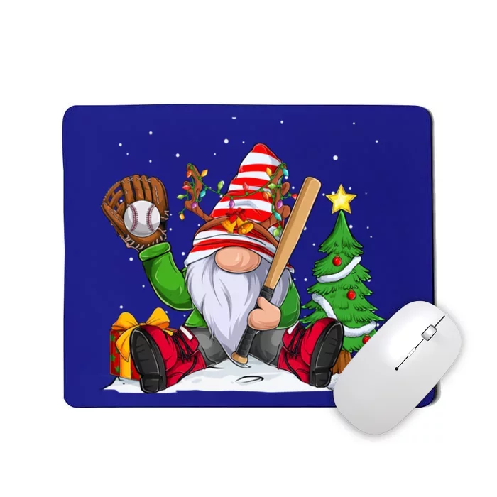 Baseball Gnome Christmas Winter Season Catcher Pitcher Funny Gift Mousepad