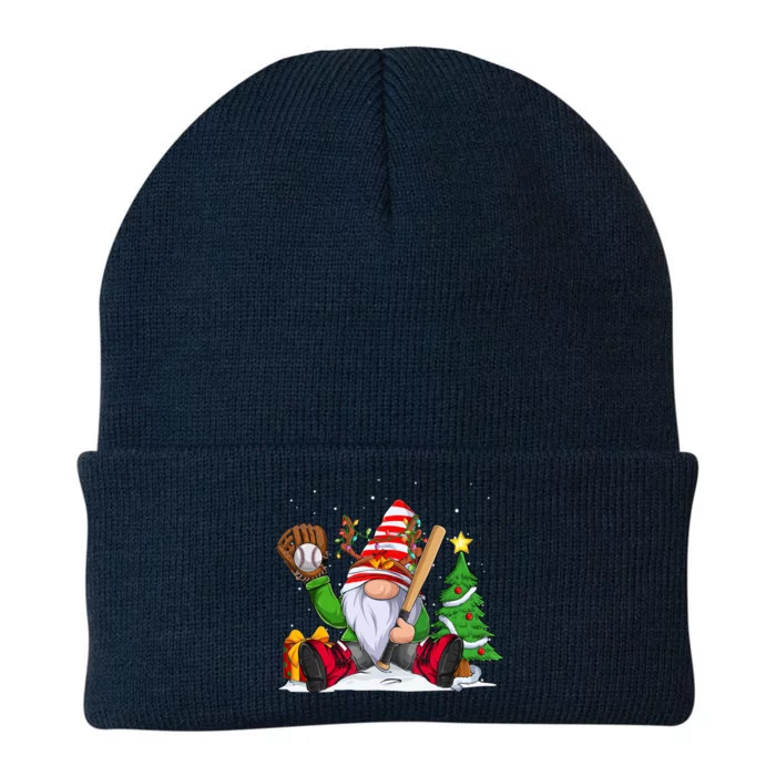 Baseball Gnome Christmas Winter Season Catcher Pitcher Funny Gift Knit Cap Winter Beanie