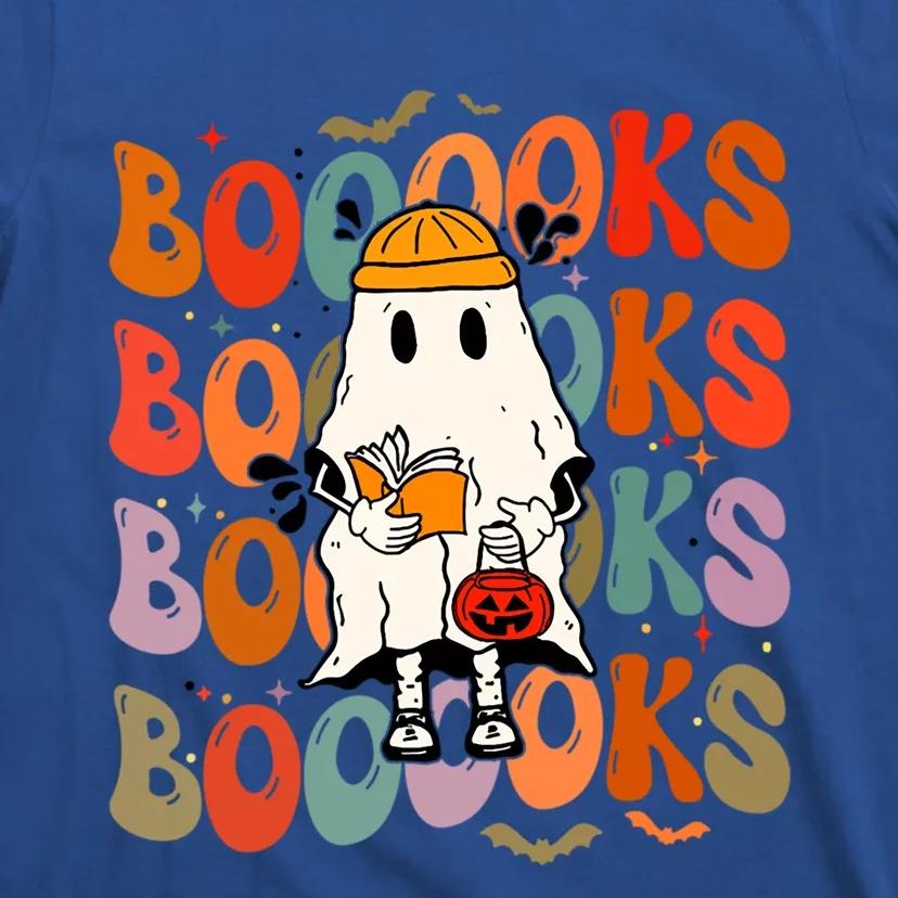 Booooks Groovy Cute Ghost Book Retro Reading Halloween Meaningful Gift T-Shirt