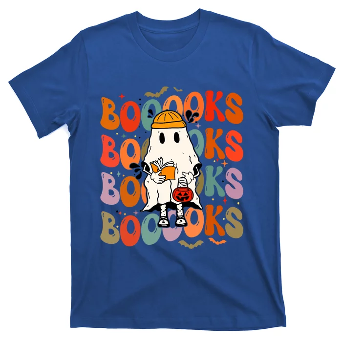 Booooks Groovy Cute Ghost Book Retro Reading Halloween Meaningful Gift T-Shirt