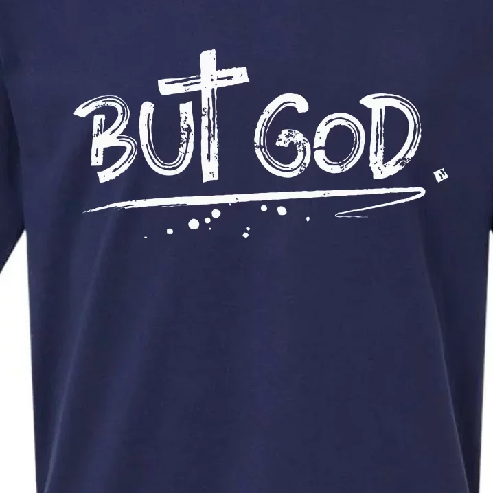 But God Christian Cross Gift Sueded Cloud Jersey T-Shirt