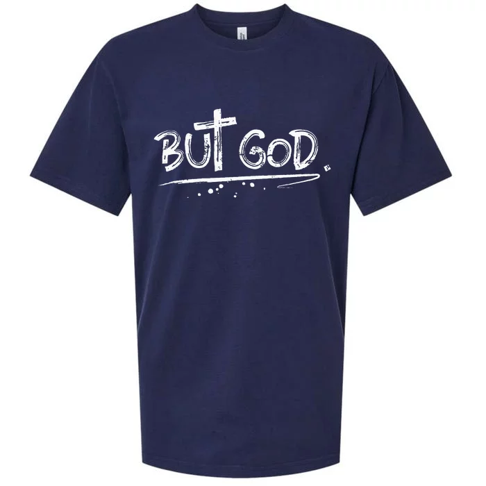 But God Christian Cross Gift Sueded Cloud Jersey T-Shirt