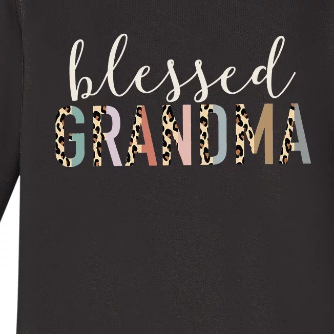 Blessed Grandma Cute Leopard happy mother's day Baby Long Sleeve Bodysuit