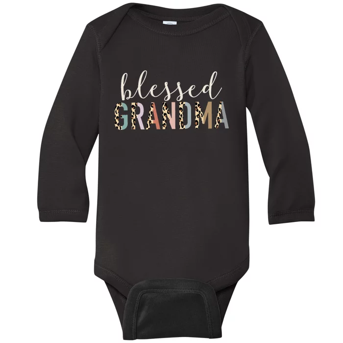 Blessed Grandma Cute Leopard happy mother's day Baby Long Sleeve Bodysuit