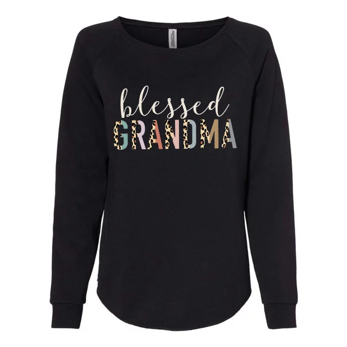 Blessed Grandma Cute Leopard happy mother's day Womens California Wash Sweatshirt