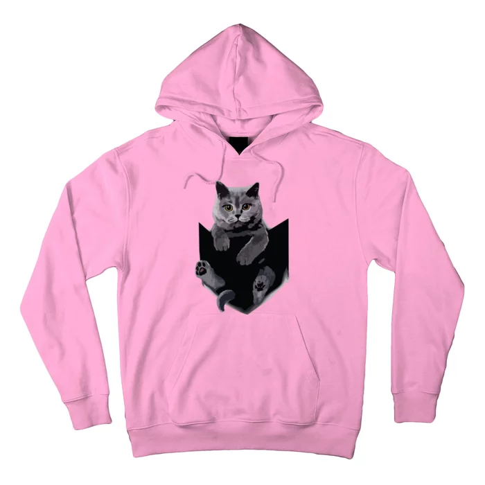 British Grey Cat In Pocket Cats Tee Gift Hoodie