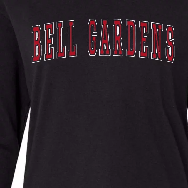 Bell Gardens California Souvenir Vacation College Style Red Womens Cotton Relaxed Long Sleeve T-Shirt