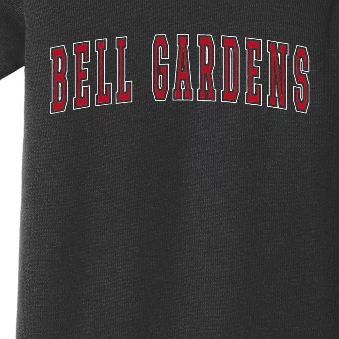 Bell Gardens California Souvenir Vacation College Style Red Baby Bodysuit