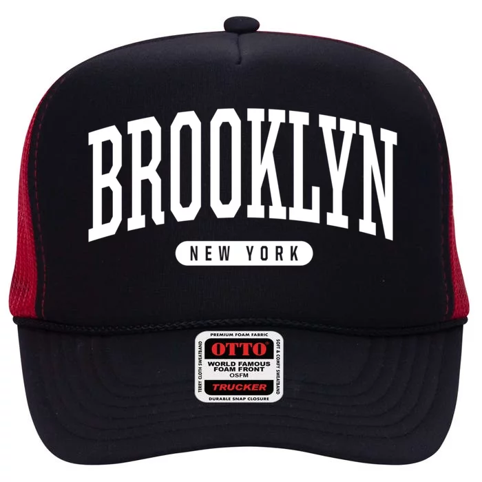 Brooklyn Gift College University Style Ny Usa High Crown Mesh Trucker Hat