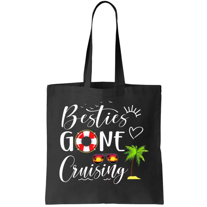 Besties Gone Cruising Matching Trip Cruise Vacation Tote Bag